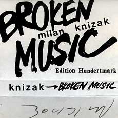 Milan Knížák 'Broken Music' cassette cover