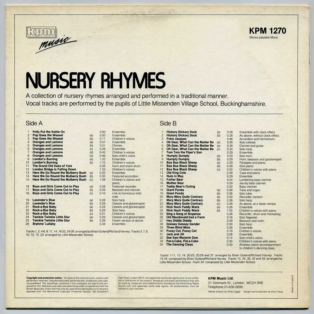 nursery rhymes 1982
