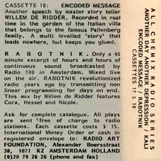 'Encoded Message/Radio Rabotnik' cassette cover
